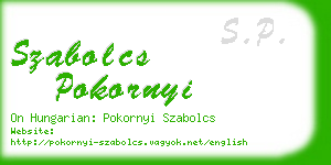 szabolcs pokornyi business card